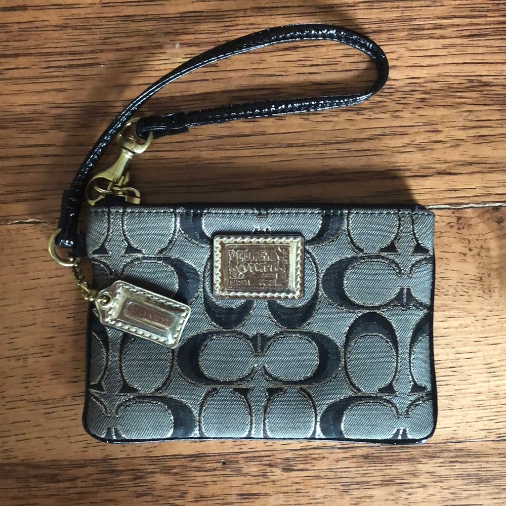 Coach Poppy Logo Wristlet